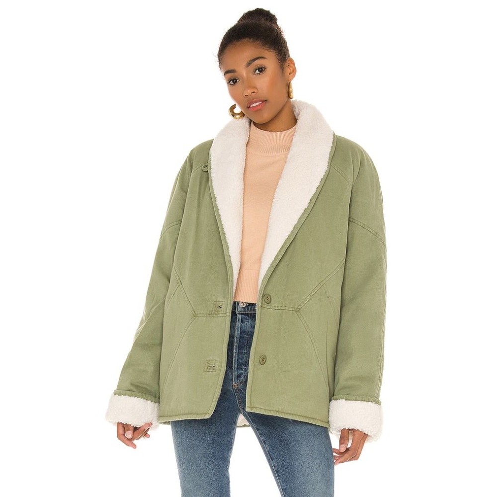 Tularosa Olive Green Sherpa-Lined Utility Jacket
